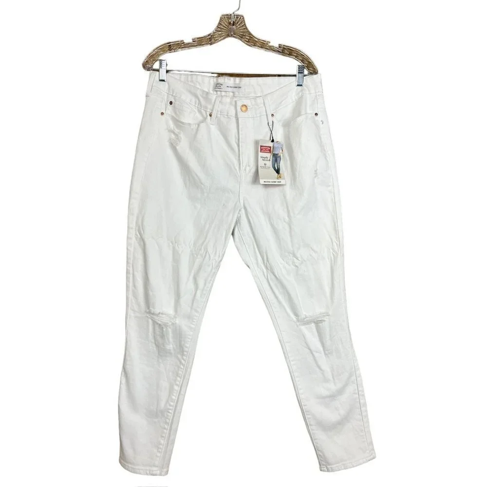 Levi Strauss Mis Rise Skinny Crop Women's White Jeans